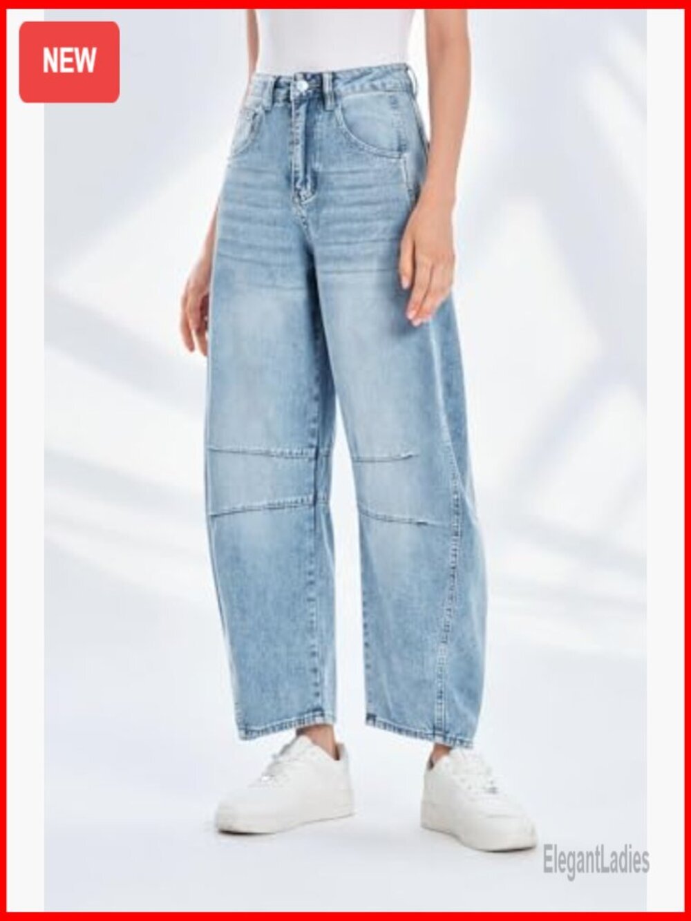 Vintage Boyfriend Jeans Wide Leg Barrel Denim Ankle Pants Mid Rise - Picture 3 of 7